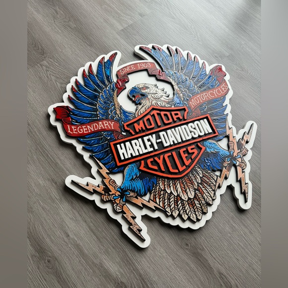 Harley Davidson Wood Wall Sign - Picture 6 of 8